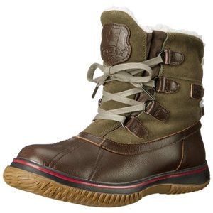 NEW Pajar Women Iceland Taupe Brown White Waterproof Leather Suede Snow Boots